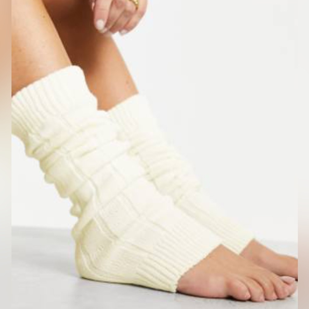 ASOS design knitted leg warmer in white